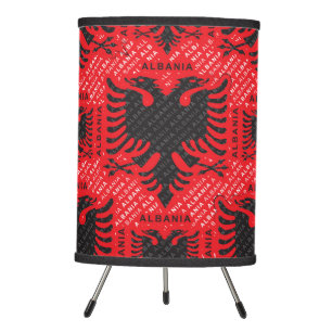 Albanian flag pattern 2 tripod lamp