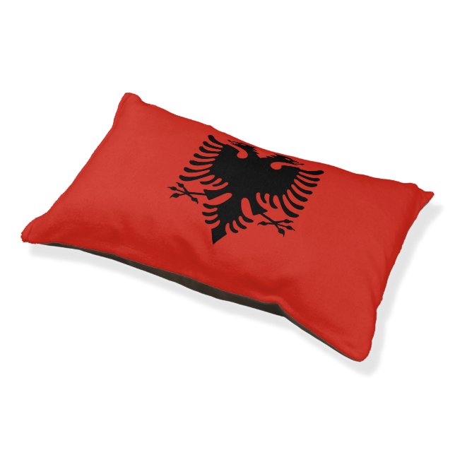 Albanian flag pet bed (Angled)