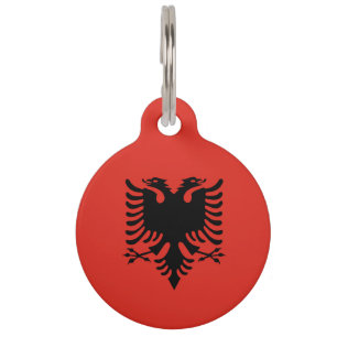 Albanian flag pet ID tag