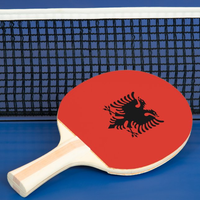 Albanian flag ping pong paddle (Insitu)