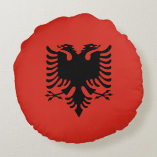 Albanian flag round pillow