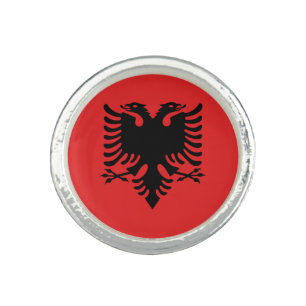 Albanian flag Round Ring