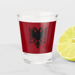 Albanian flag shot glass