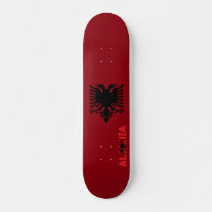 Albanian flag skateboard