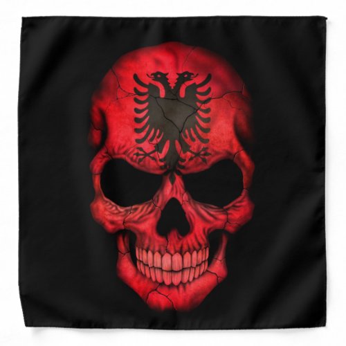 Albanian Flag Skull on Black Bandana