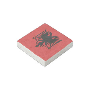 Albanian flag stone magnet