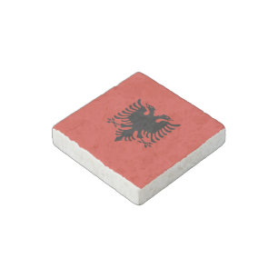 Albanian flag stone magnet