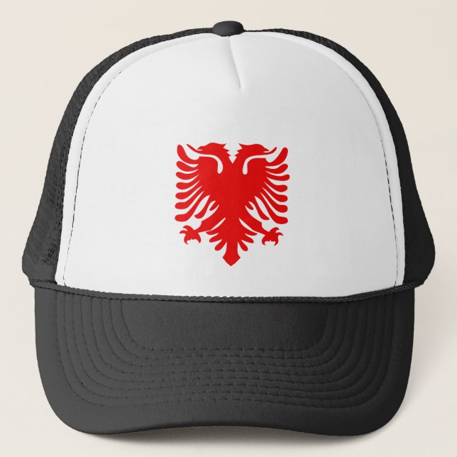 Albanian Flag Symbol Trucker Hat (Front)