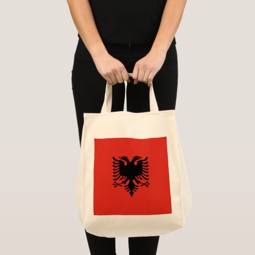 Albanian flag tote bag