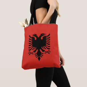 Albanian flag tote bag