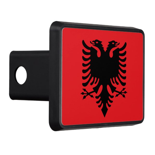 Albanian Flag Trailer Hitch Cover (Right)
