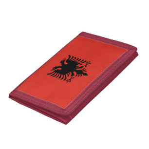 Albanian flag trifold wallet