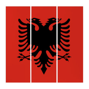 Albanian flag triptych