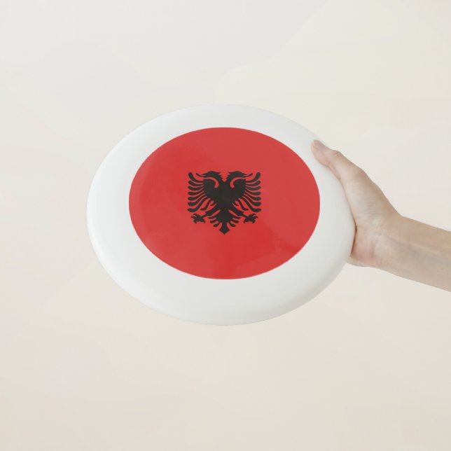Albanian Flag  Wham-O Frisbee (In Hand)