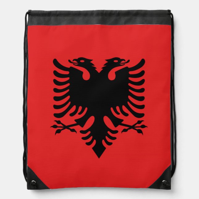 Albanian flag with two-headed eagle Backpack (Front)