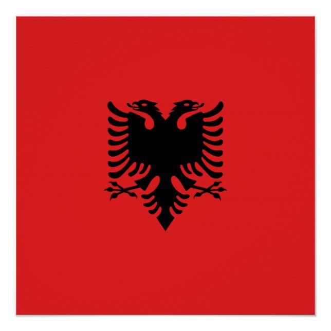Albanian flag with two-headed eagle poster (Front)