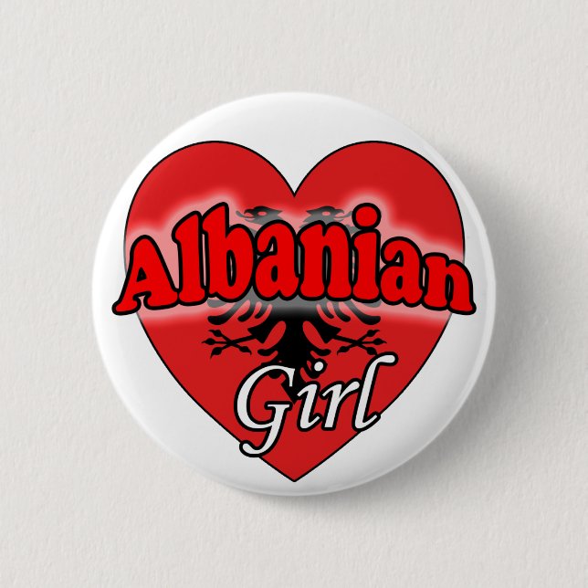 Albanian Girl Button (Front)