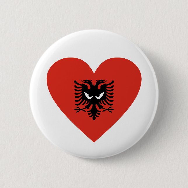 Albanian Heart - For real Albanians! Button (Front)