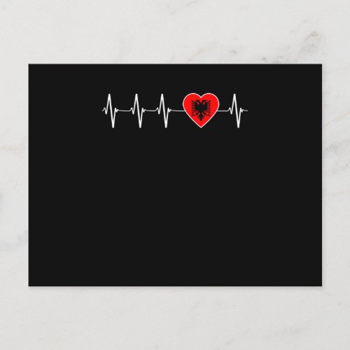 Albanian Heartbeat I Love Albania Flag Heart Pride Postcard