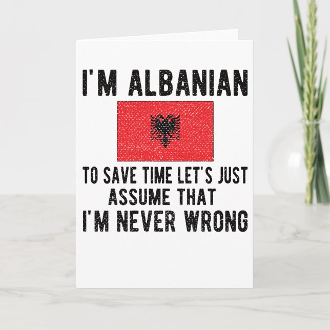 Albanian Heritage Albania Roots Albanian Flag Card (Front)
