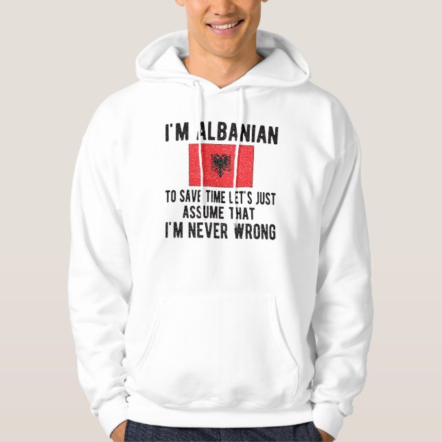 Albanian Heritage Albania Roots Albanian Flag Hoodie (Front)