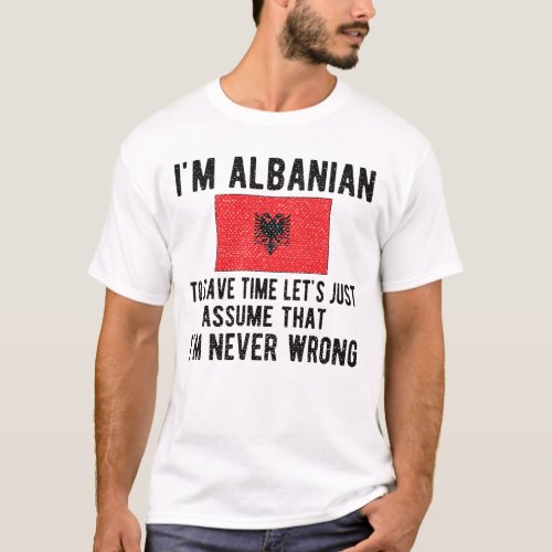 Albanian Heritage Albania Roots Albanian Flag T_Shirt