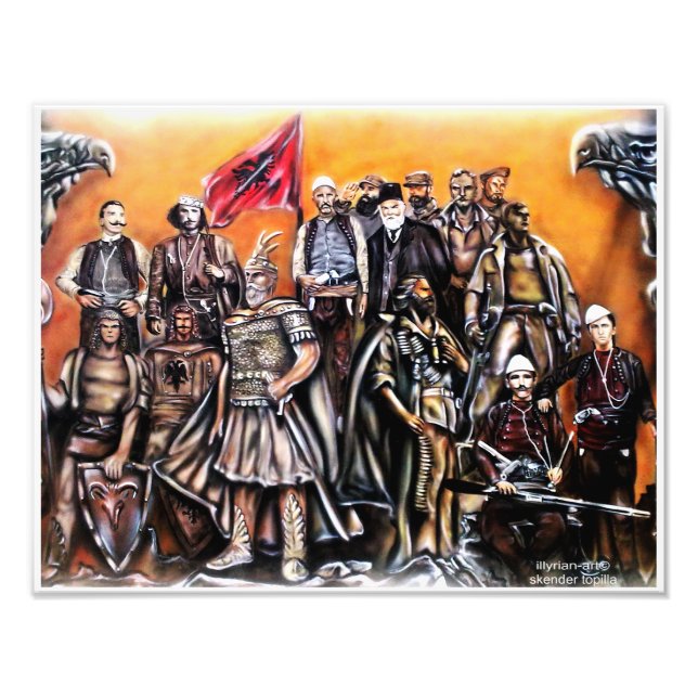 Albanian Heroes Unique Airbrush Photo Print (Front)