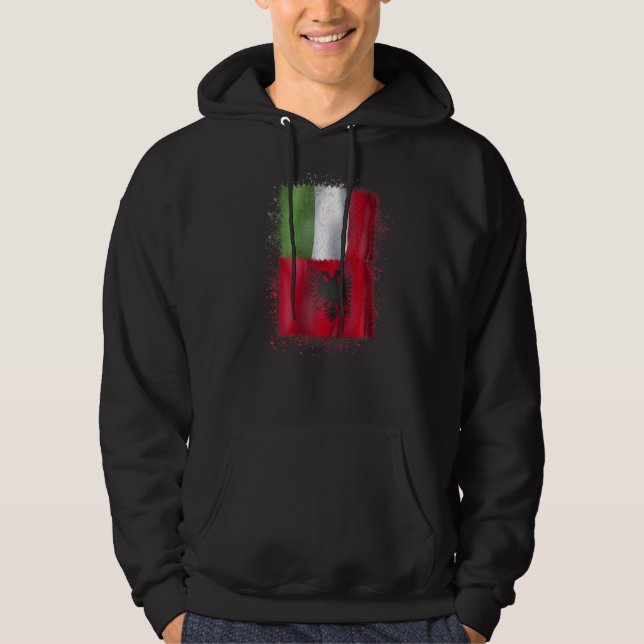Albanian Italian Love  Albania And Italy Hoodie (Front)