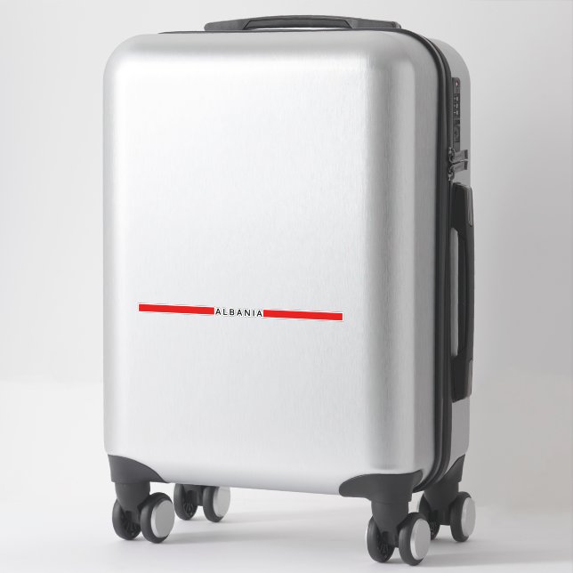 Albanian minimalistic flag sticker (Suitcase)