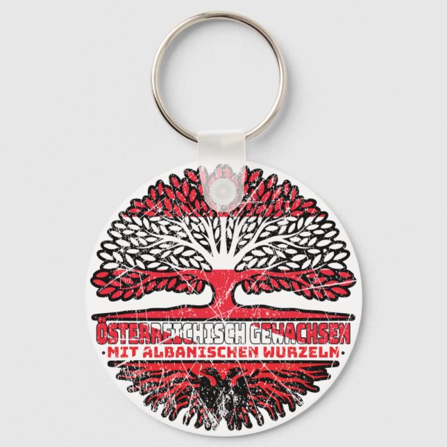 Albanian Österreichisch Baum Keychain (Front)