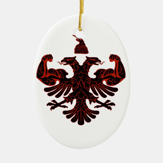 Albanian Power Ceramic Ornament (Front)