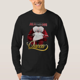 Albanian Pride Flag Lip Women Girls Albanian Queen T-Shirt