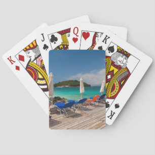 Albanian Riviera, Ksamil, town beachfront Poker Cards