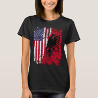 ALBANIAN ROOTS Red Eagle Half American ALBANIA FLA