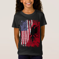 ALBANIAN ROOTS Red Eagle Half American ALBANIA FLA