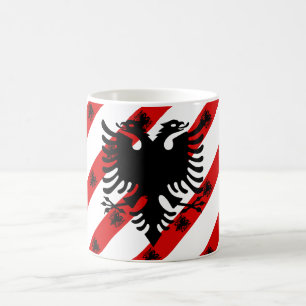Albanian stripes flag coffee mug