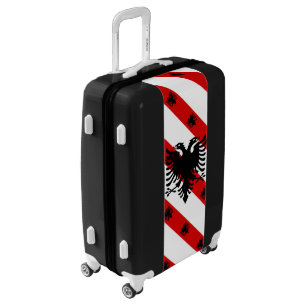 Albanian stripes flag luggage