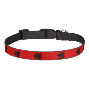 Albanian stripes flag pet collar