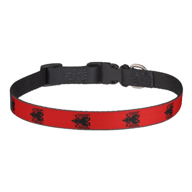 Albanian stripes flag pet collar (Front)