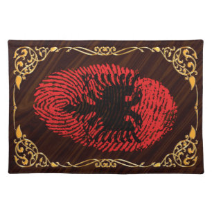 Albanian touch fingerprint flag placemat