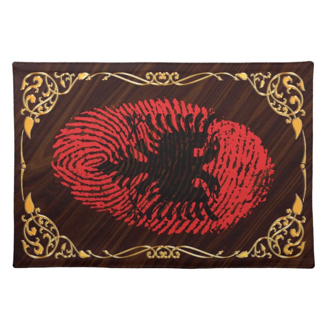 Albanian touch fingerprint flag placemat (Front)