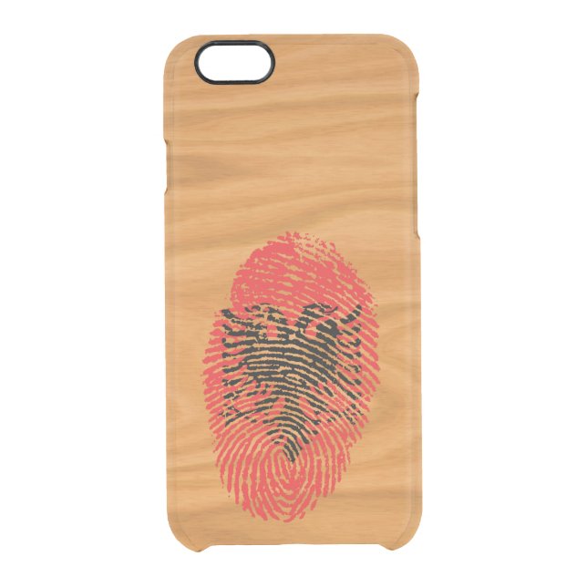 Albanian touch fingerprint flag uncommon iPhone case (Back)