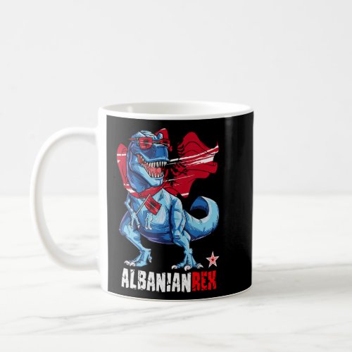 Albanianrex Proud Albanian Flag Fun Dinosaur Sauru Coffee Mug