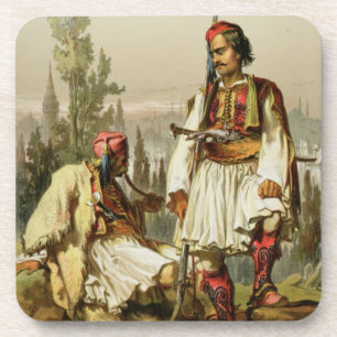 Albanians, mercenaries in the Ottoman army, pub. b Beverage Coaster