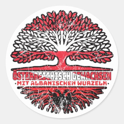 Albanien Albanisch sterreichisch sterreich Baum Classic Round Sticker