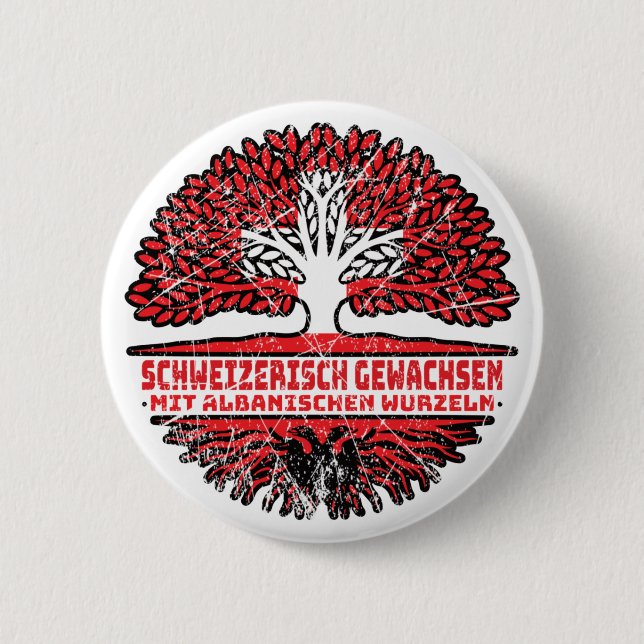 Albanien Albanisch Schweizer Schweiz Baum Wurzel Button (Front)