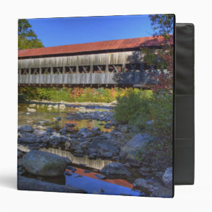 Albany covered bridge over Swift River, White 3 Ring Binder