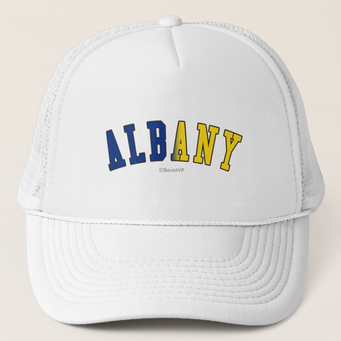 Albany in New York State Flag Colors Mesh Hat