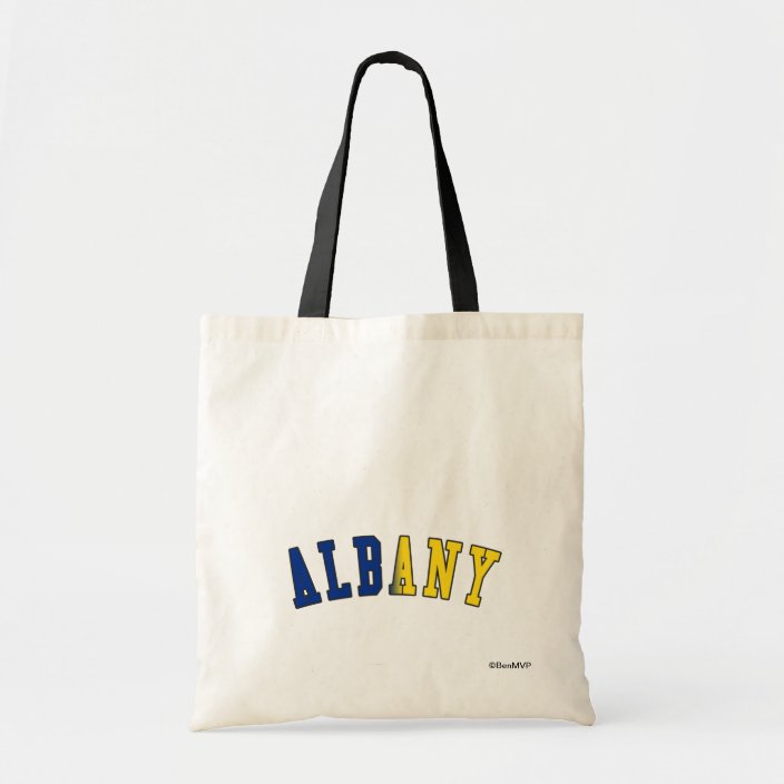 Albany in New York State Flag Colors Tote Bag