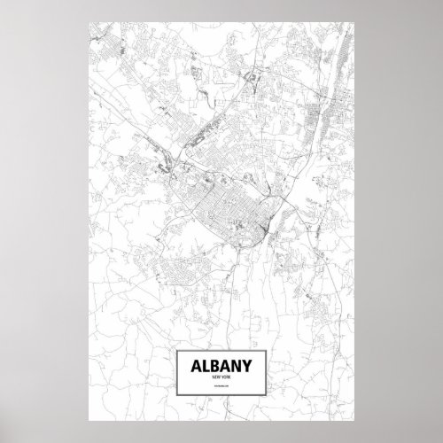 Albany New York black on white Poster
